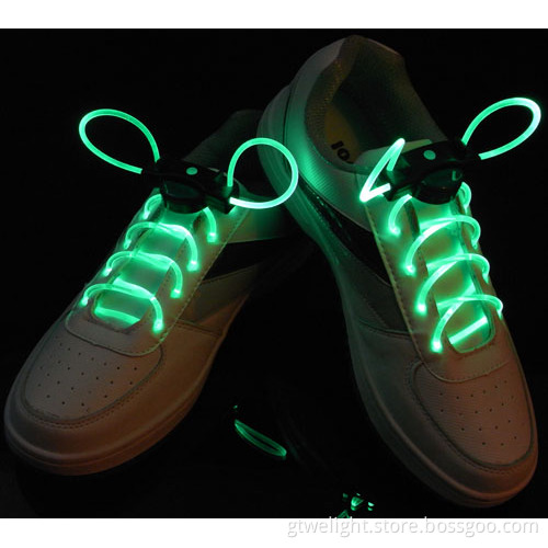 Green Light up for Fiber LED Shoelaces